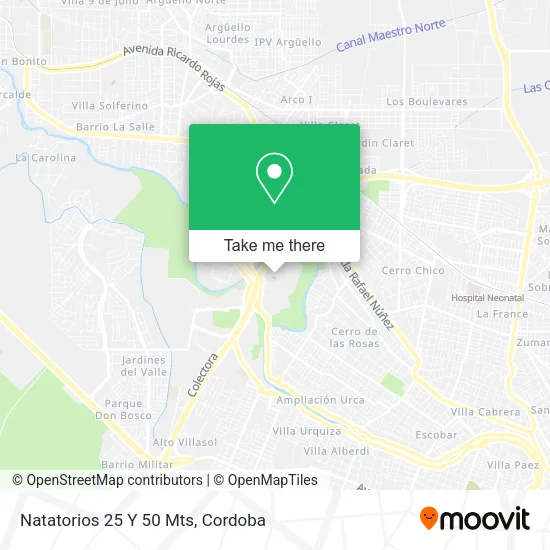 Mapa de Natatorios 25 Y 50 Mts