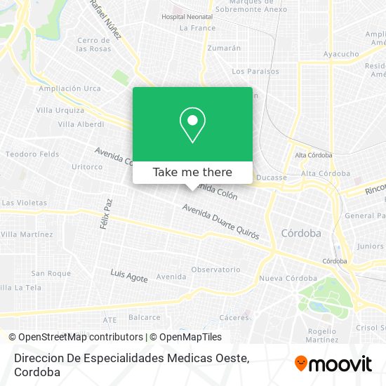 Direccion De Especialidades Medicas Oeste map