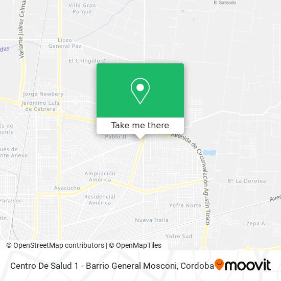 Mapa de Centro De Salud 1 - Barrio General Mosconi