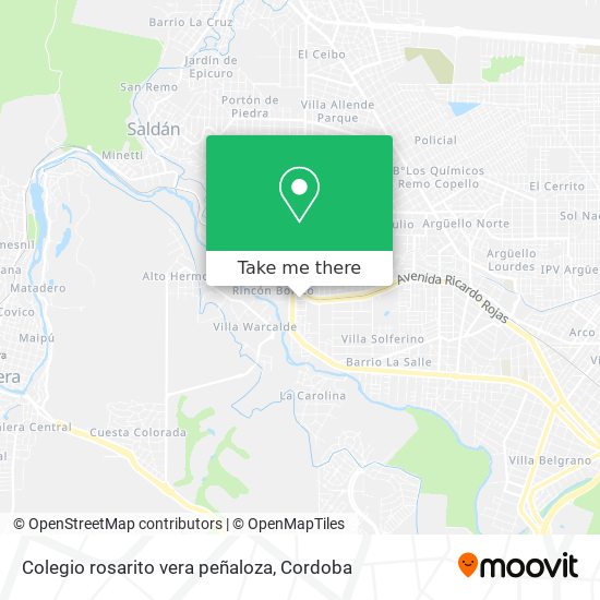 Colegio rosarito vera peñaloza map