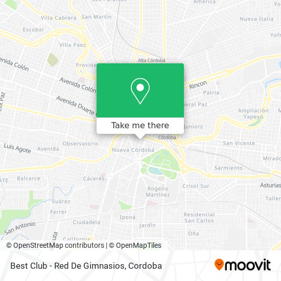 Best Club - Red De Gimnasios map