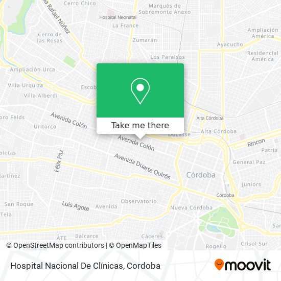 Hospital Nacional De Clínicas map