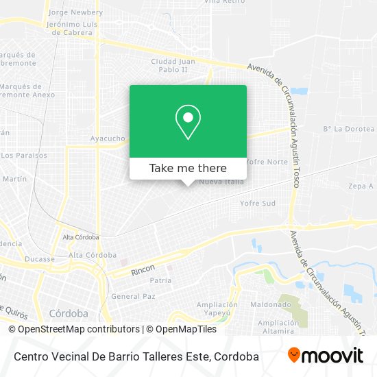 Mapa de Centro Vecinal De Barrio Talleres Este