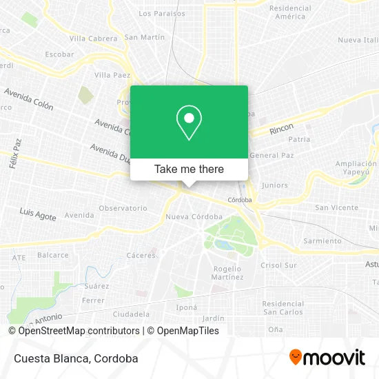 Mapa de Cuesta Blanca