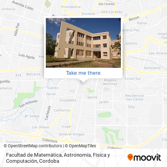 Facultad de Matemática, Astronomía, Física y Computación map