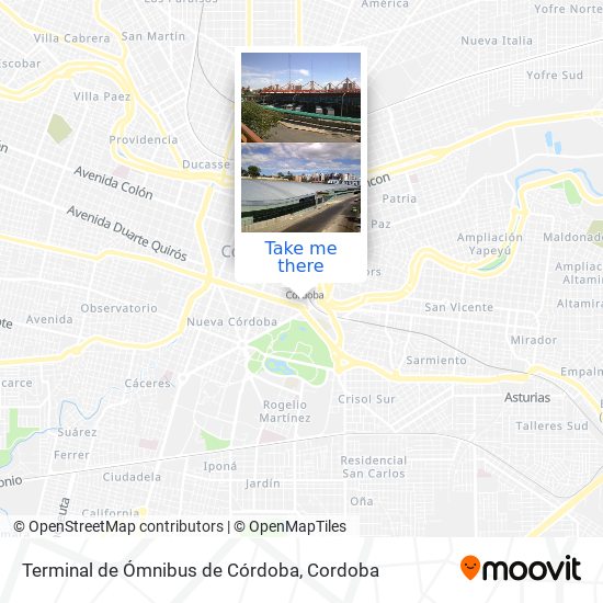 Mapa de Terminal de Ómnibus de Córdoba