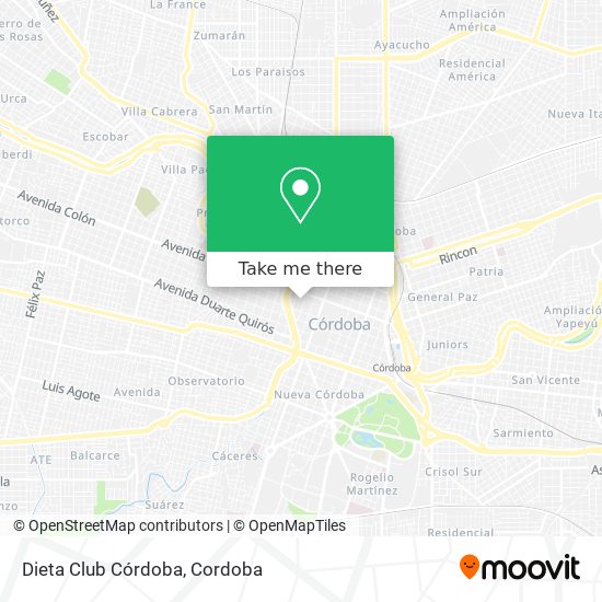 Dieta Club Córdoba map