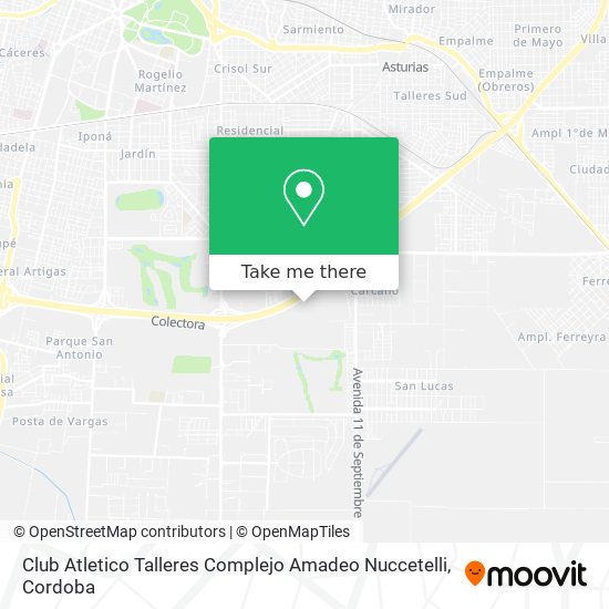 Club Atletico Talleres Complejo Amadeo Nuccetelli map
