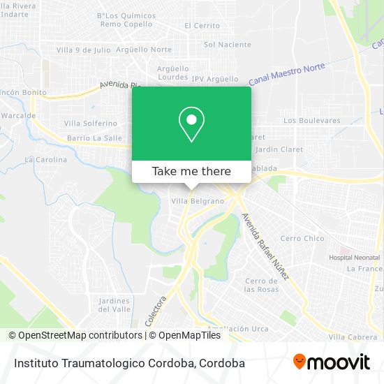 Instituto Traumatologico Cordoba map