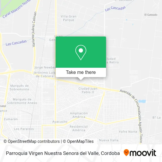 Parroquia Virgen Nuestra Senora del Valle map