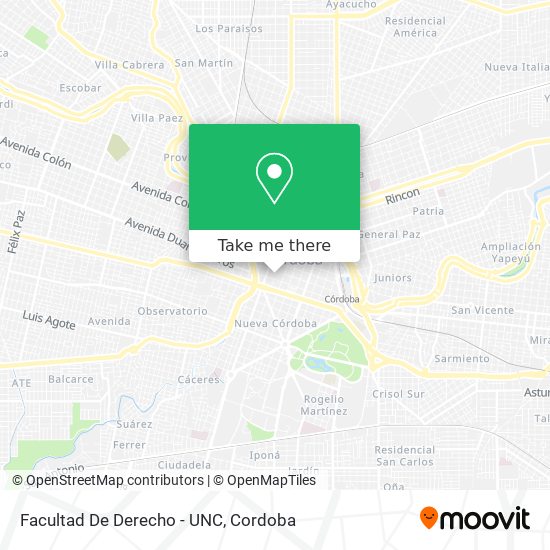 Facultad De Derecho - UNC map