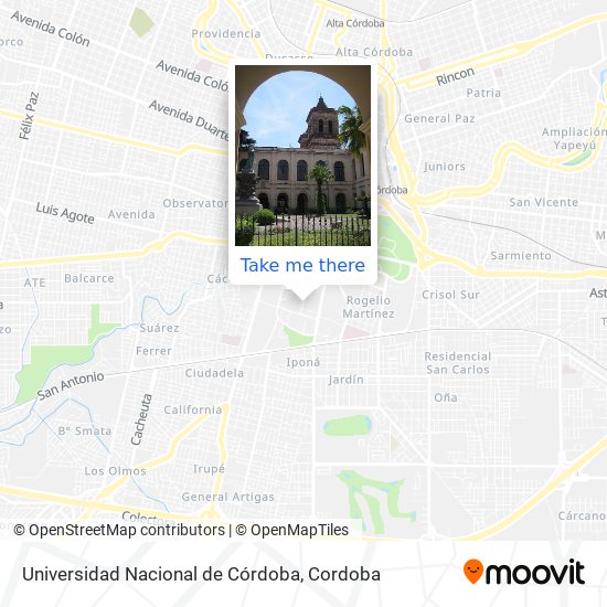 Universidad Nacional de Córdoba map