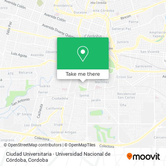 Ciudad Universitaria - Universidad Nacional de Córdoba map