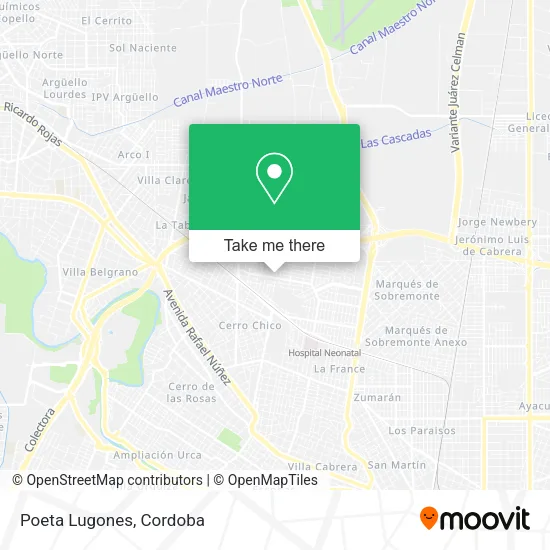 Poeta Lugones map