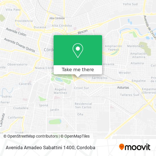 Avenida Amadeo Sabattini 1400 map