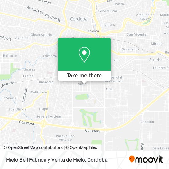 Hielo Bell Fabrica y Venta de Hielo map