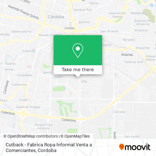 Cutback - Fabrica Ropa Informal Venta a Comerciantes map