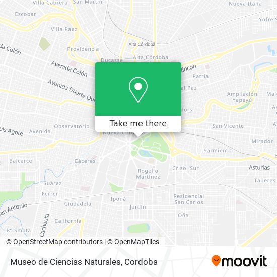 Mapa de Museo de Ciencias Naturales