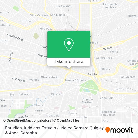 Estudios Juridicos-Estudio Juridico Romero Quigley & Asoc map
