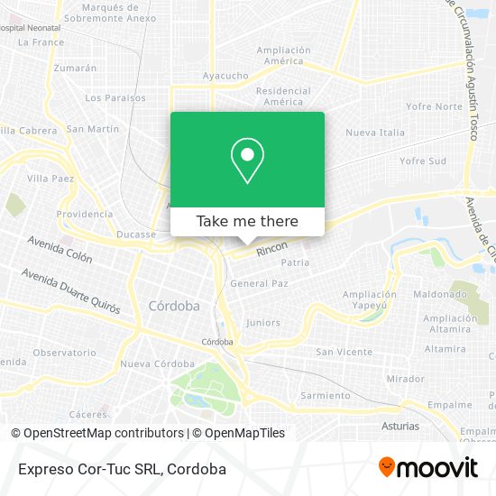 Mapa de Expreso Cor-Tuc SRL