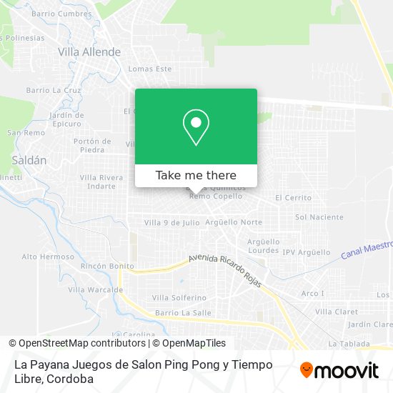 Mapa de La Payana Juegos de Salon Ping Pong y Tiempo Libre