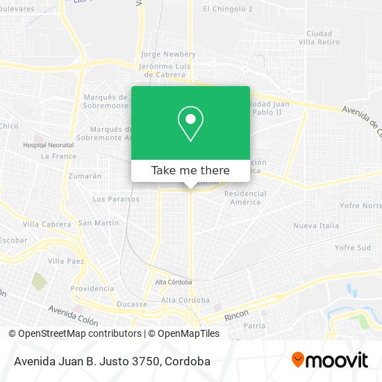 Avenida Juan B. Justo 3750 map