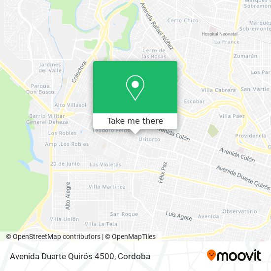 Mapa de Avenida Duarte Quirós 4500