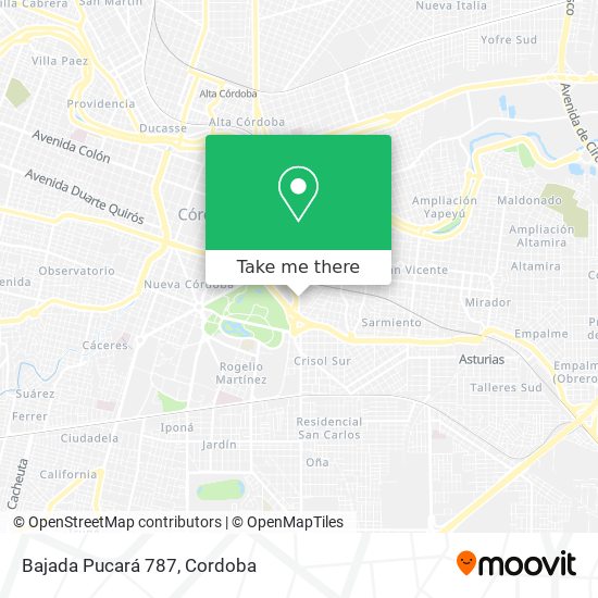 Mapa de Bajada Pucará 787