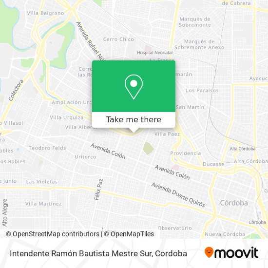 Mapa de Intendente Ramón Bautista Mestre Sur