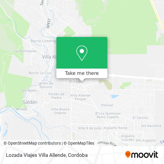 Lozada Viajes Villa Allende map