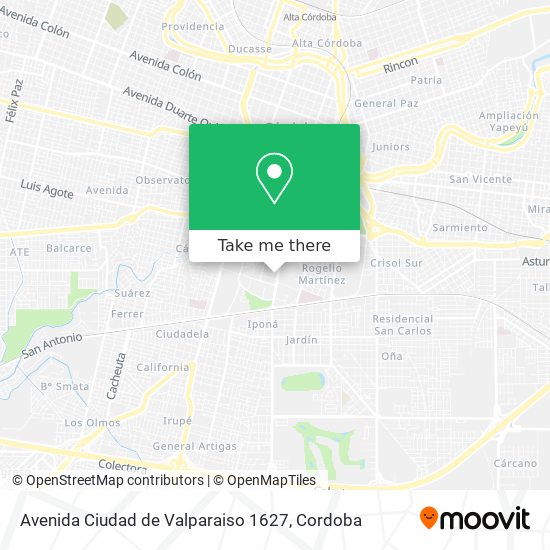 Mapa de Avenida Ciudad de Valparaiso 1627