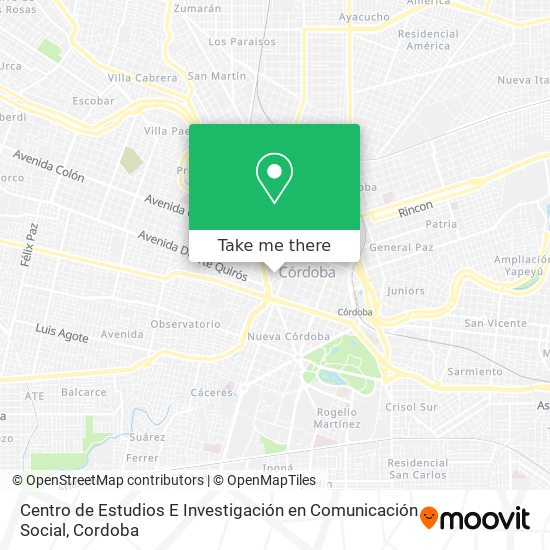 Mapa de Centro de Estudios E Investigación en Comunicación Social