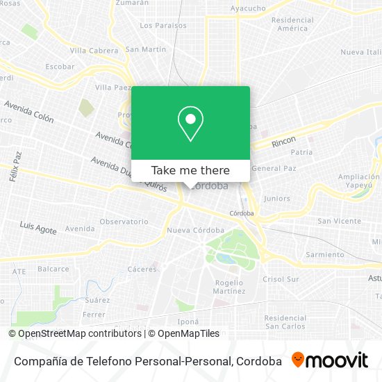 Compañía de Telefono Personal-Personal map
