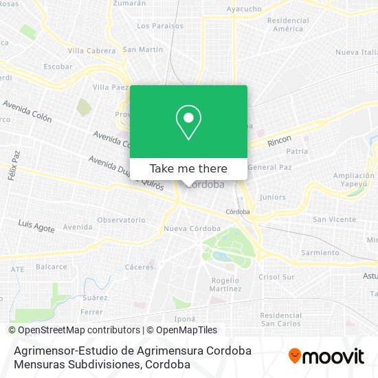 Agrimensor-Estudio de Agrimensura Cordoba Mensuras Subdivisiones map