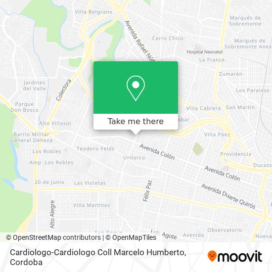 Mapa de Cardiologo-Cardiologo Coll Marcelo Humberto