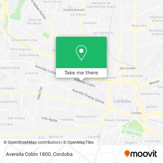 Mapa de Avenida Colón 1800