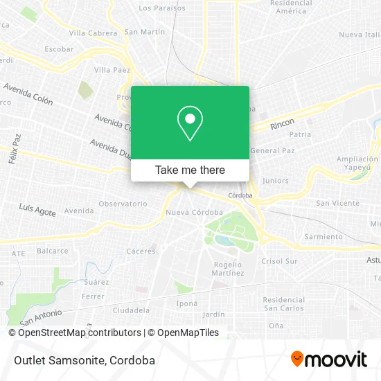 Mapa de Outlet Samsonite