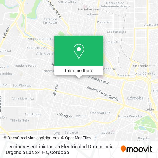 Mapa de Técnicos Electricistas-Jn Electricidad Domiciliaria Urgencia Las 24 Hs