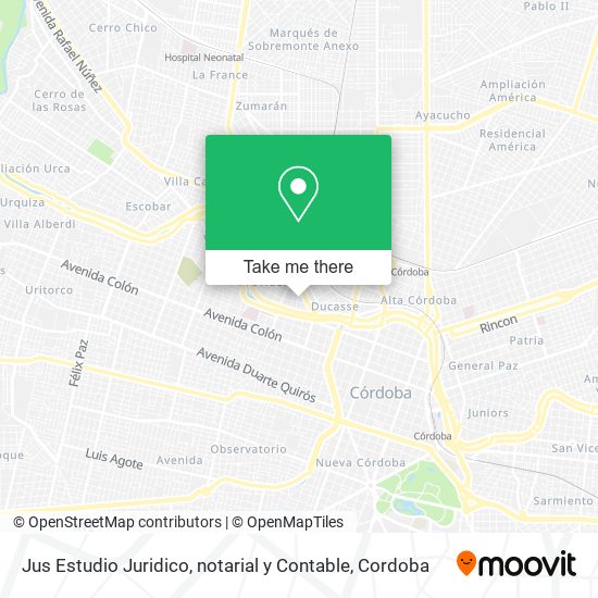 Mapa de Jus Estudio Juridico, notarial y Contable