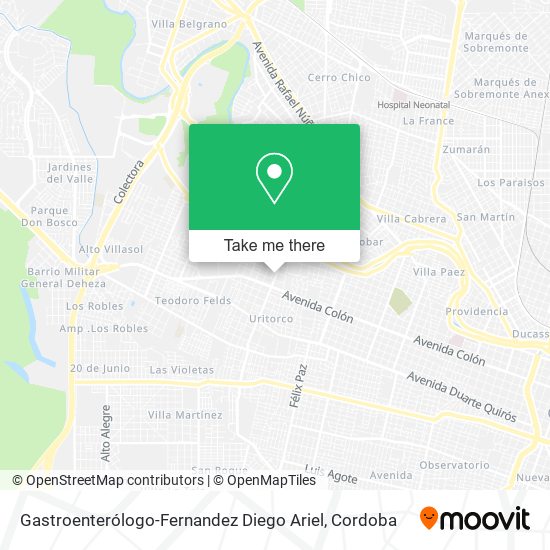 Mapa de Gastroenterólogo-Fernandez Diego Ariel