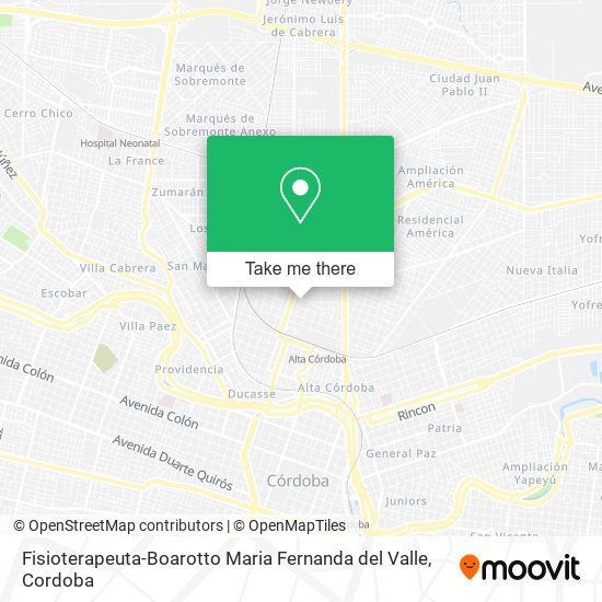 Mapa de Fisioterapeuta-Boarotto Maria Fernanda del Valle