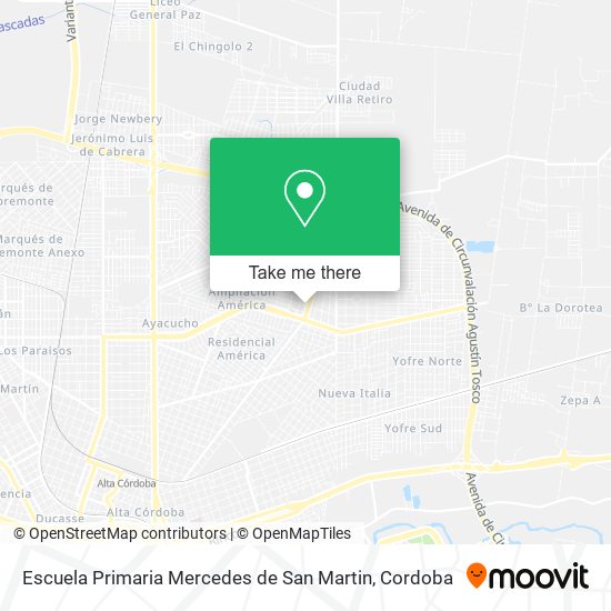 Mapa de Escuela Primaria Mercedes de San Martin