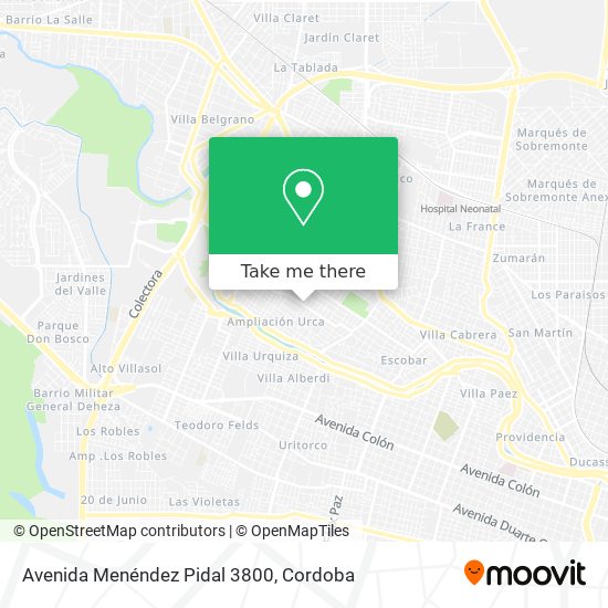 Mapa de Avenida Menéndez Pidal 3800
