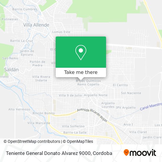 Mapa de Teniente General Donato Alvarez 9000