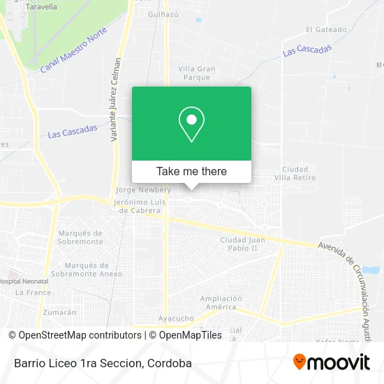 Mapa de Barrio Liceo 1ra Seccion