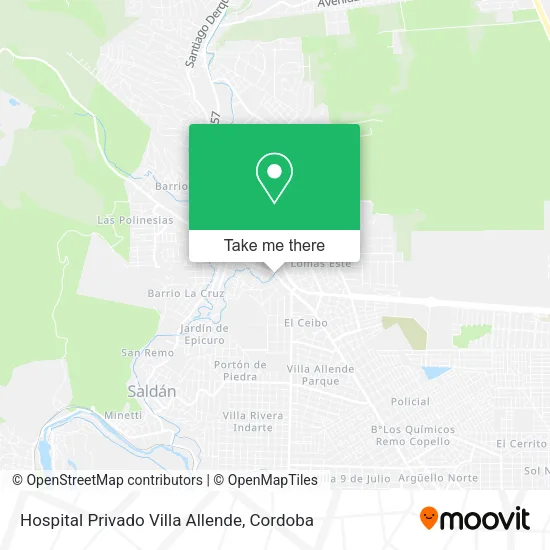 Mapa de Hospital Privado Villa Allende