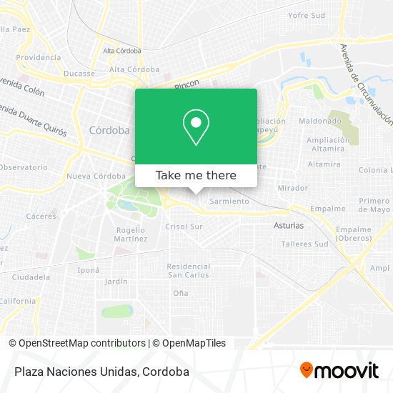 Mapa de Plaza Naciones Unidas