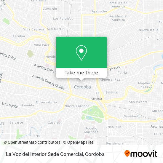 Mapa de La Voz del Interior Sede Comercial