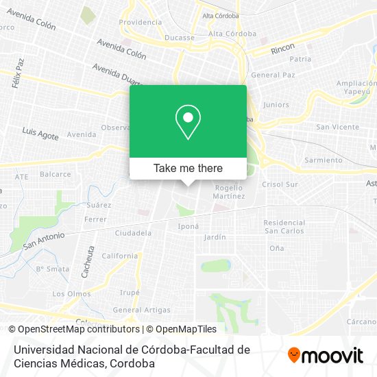 Universidad Nacional de Córdoba-Facultad de Ciencias Médicas map