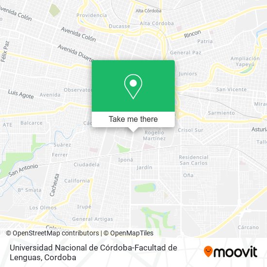 Universidad Nacional de Córdoba-Facultad de Lenguas map